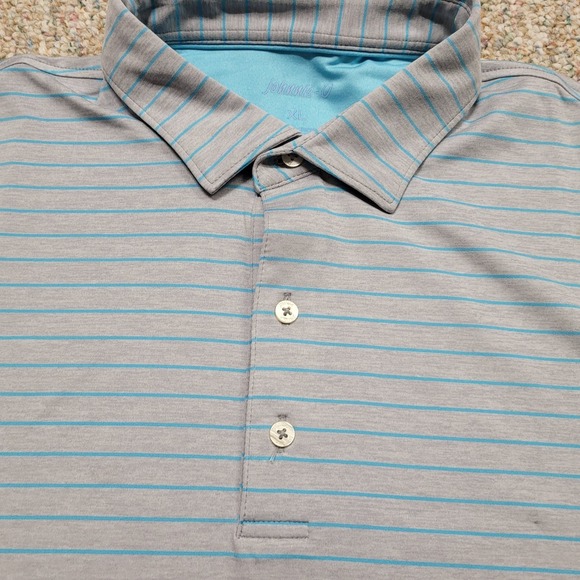 Johnnie O Polo Shirt Mens XL Striped Golf Performance Short Sleeve UPF Stretch - Picture 6 of 15